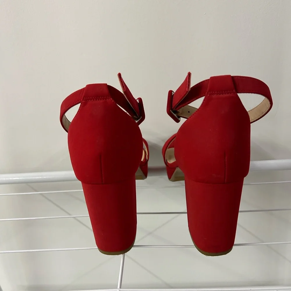 Elegant Red Ankle Strap Heels - Picture 3 of 4